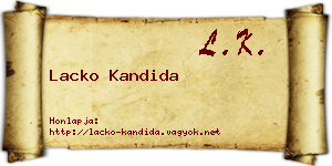 Lacko Kandida névjegykártya